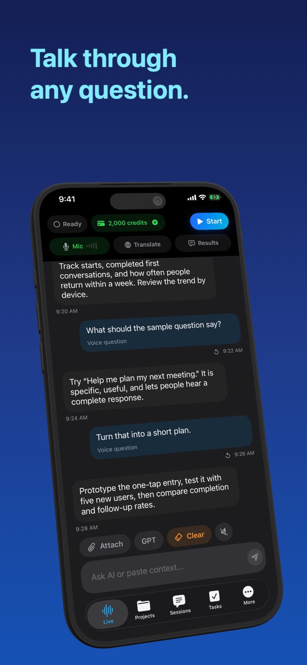 A live session, not a chat box
