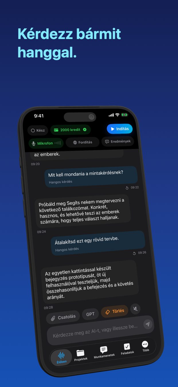 Élő munkamenet, nem csevegőablak