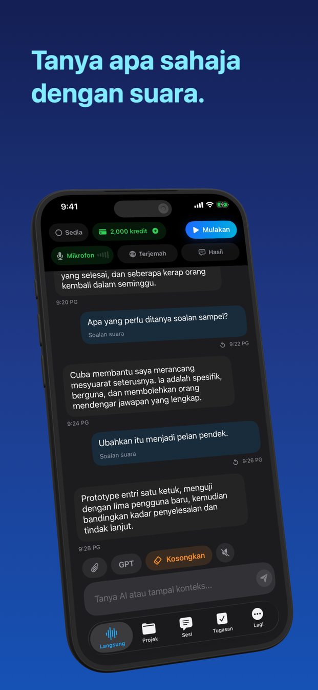 Sesi langsung, bukan kotak sembang